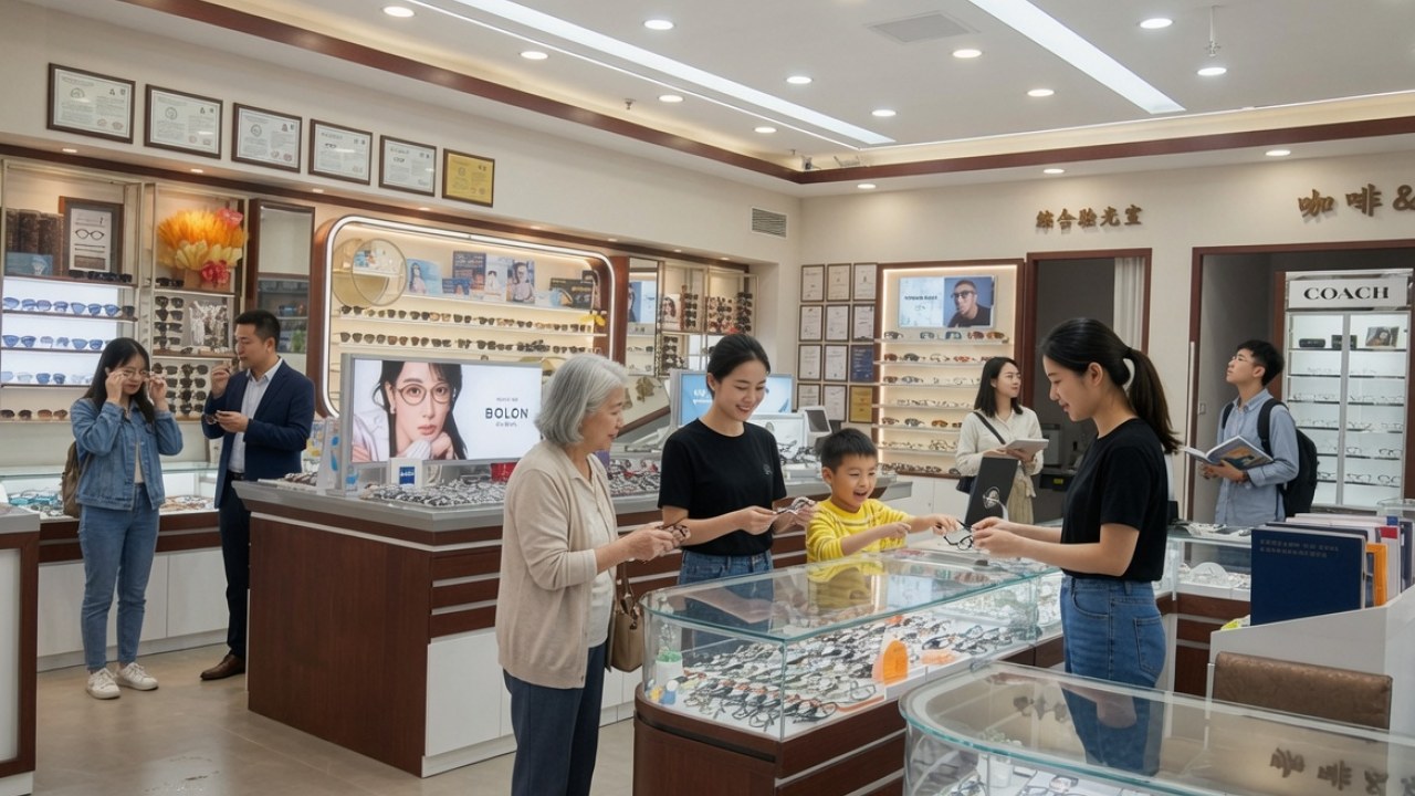 吉米娜眼镜店内选配场景